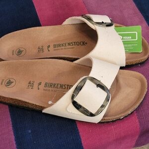 Birkenstock, NWT, Madrid Big Buckle, Women's Vegan Tan Sandals, Size 42
